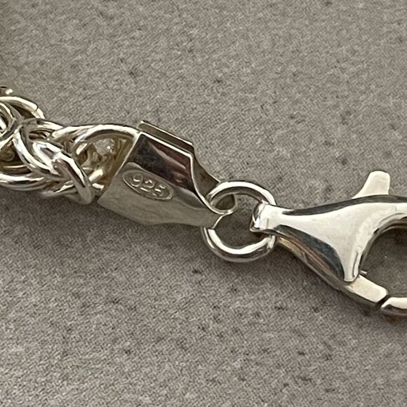 Italian .925 Sterling Silver 7.5" Byzantine Link Bracelet High Polish 7.2 Grams - Picture 5 of 6